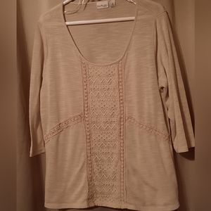 Kim Rogers / Sheer Quartersleeve  Top/ Size 1X